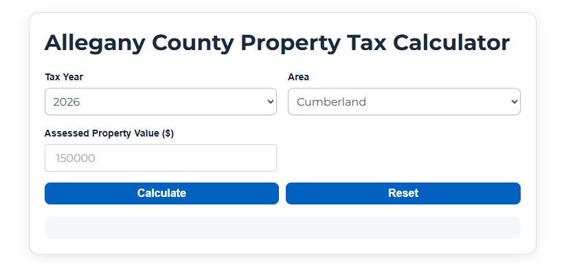 Allegany County Property Tax Calculator