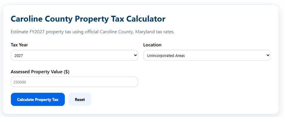 Caroline County Property Tax Calculator