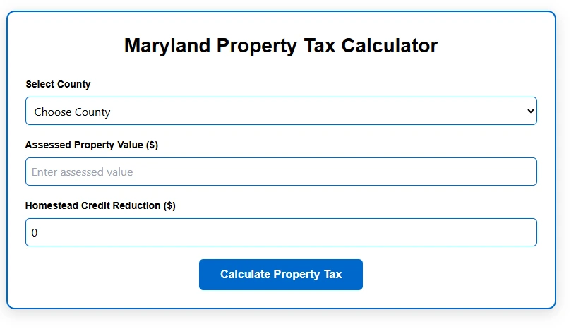 Maryland Property Tax Calculator