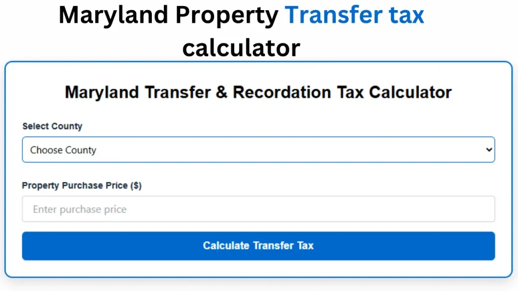 Maryland Property Transfer tax calculator