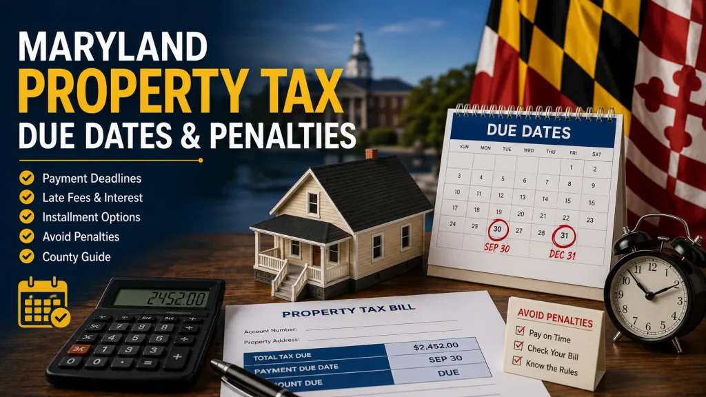 Maryland property tax deadlines and penalties