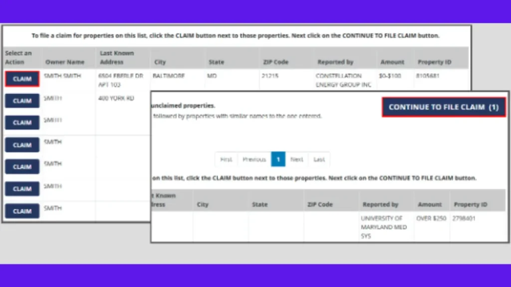 Select Eligible Property and Start Your Claim