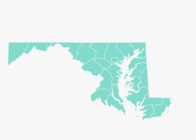 maryland State Map For all Counties